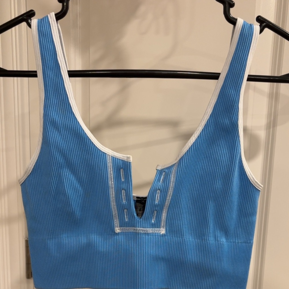 Urban Outfitters Blue and White Crop Top